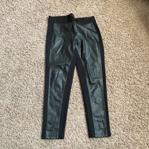 Leggings with pleather front panel